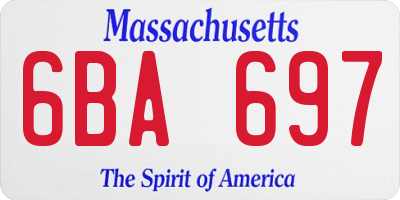 MA license plate 6BA697