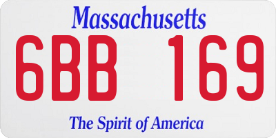 MA license plate 6BB169
