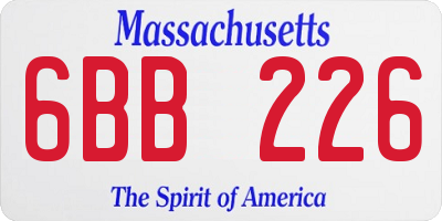 MA license plate 6BB226