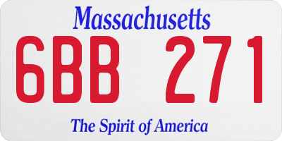 MA license plate 6BB271