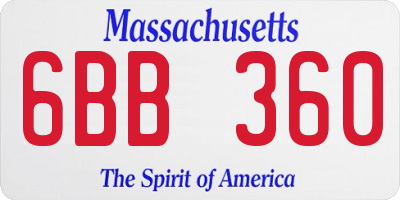 MA license plate 6BB360