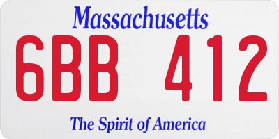 MA license plate 6BB412