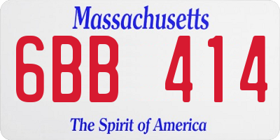 MA license plate 6BB414