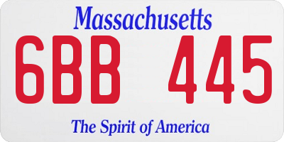 MA license plate 6BB445