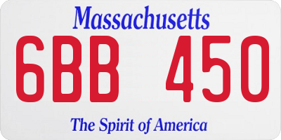MA license plate 6BB450