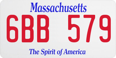 MA license plate 6BB579