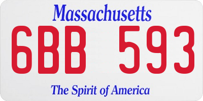 MA license plate 6BB593