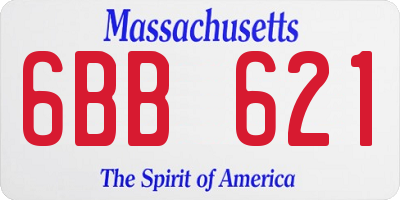 MA license plate 6BB621