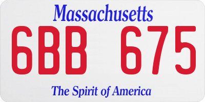MA license plate 6BB675