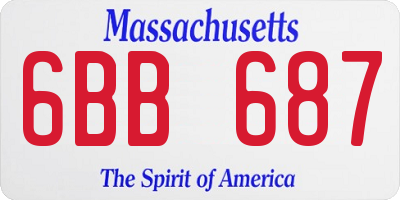 MA license plate 6BB687