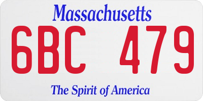 MA license plate 6BC479