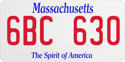 MA license plate 6BC630