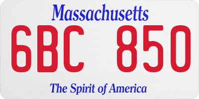 MA license plate 6BC850