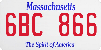 MA license plate 6BC866