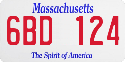 MA license plate 6BD124