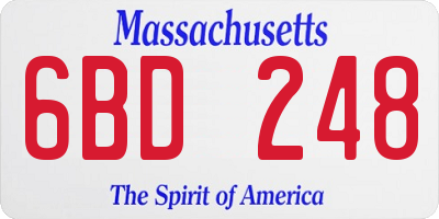 MA license plate 6BD248