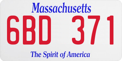 MA license plate 6BD371