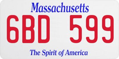 MA license plate 6BD599