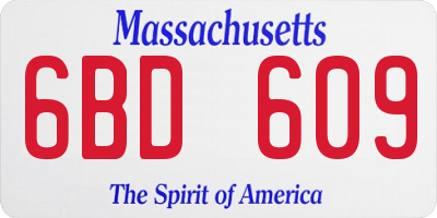 MA license plate 6BD609
