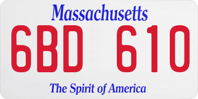 MA license plate 6BD610