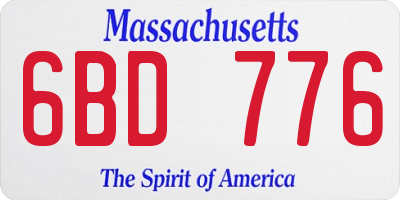 MA license plate 6BD776