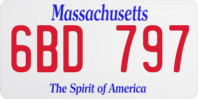 MA license plate 6BD797