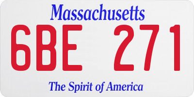 MA license plate 6BE271