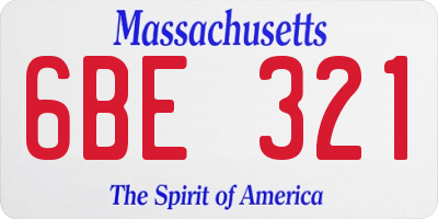 MA license plate 6BE321