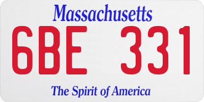 MA license plate 6BE331