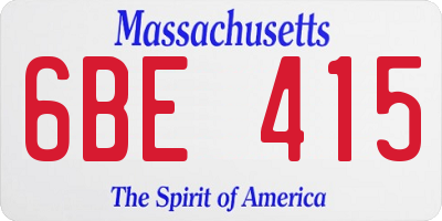 MA license plate 6BE415