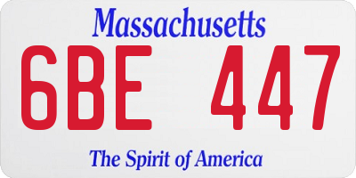 MA license plate 6BE447