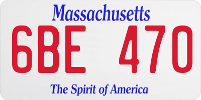 MA license plate 6BE470