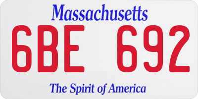 MA license plate 6BE692