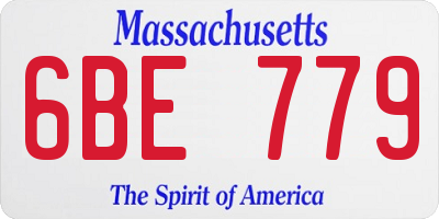 MA license plate 6BE779