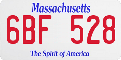 MA license plate 6BF528
