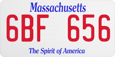 MA license plate 6BF656