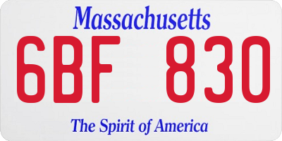 MA license plate 6BF830