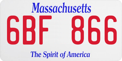 MA license plate 6BF866