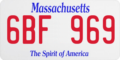 MA license plate 6BF969