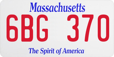 MA license plate 6BG370