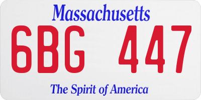 MA license plate 6BG447