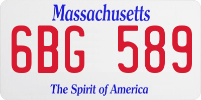 MA license plate 6BG589