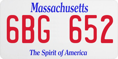 MA license plate 6BG652