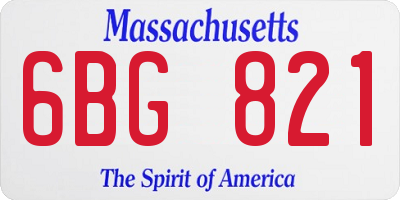 MA license plate 6BG821