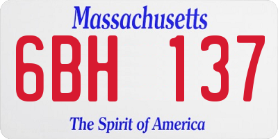 MA license plate 6BH137