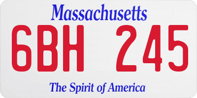 MA license plate 6BH245