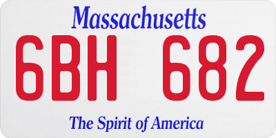 MA license plate 6BH682