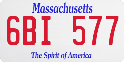 MA license plate 6BI577