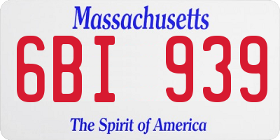 MA license plate 6BI939