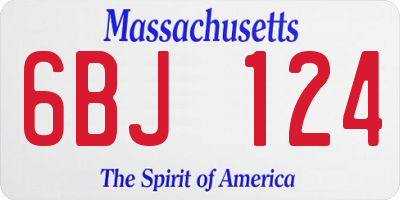 MA license plate 6BJ124